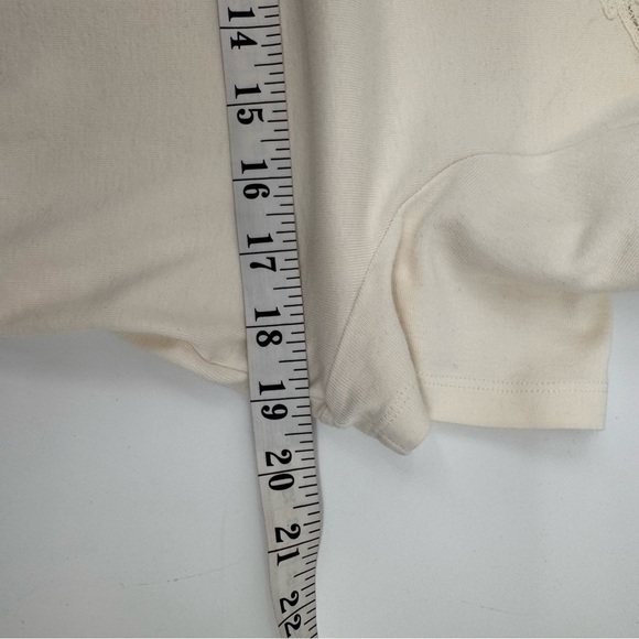 Lauren Ralph Lauren Medium Crocheted Cotton White Cream Tshirt - Picture 6 of 7